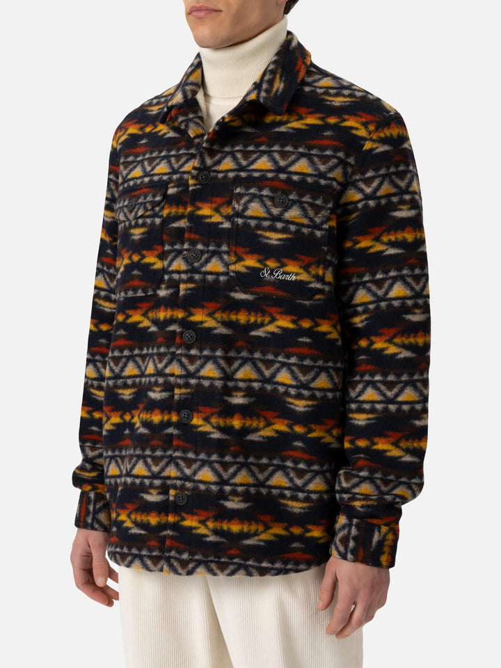 Herren-Overshirt Landeck aus Wollmischung mit Navajo-Karomuster
