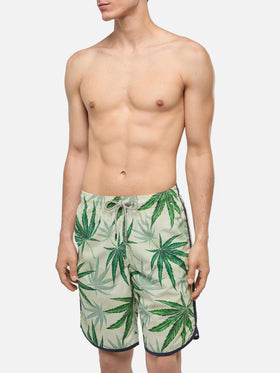 Boardshorts Lanikai with leaves print - MC2 Saint Barth