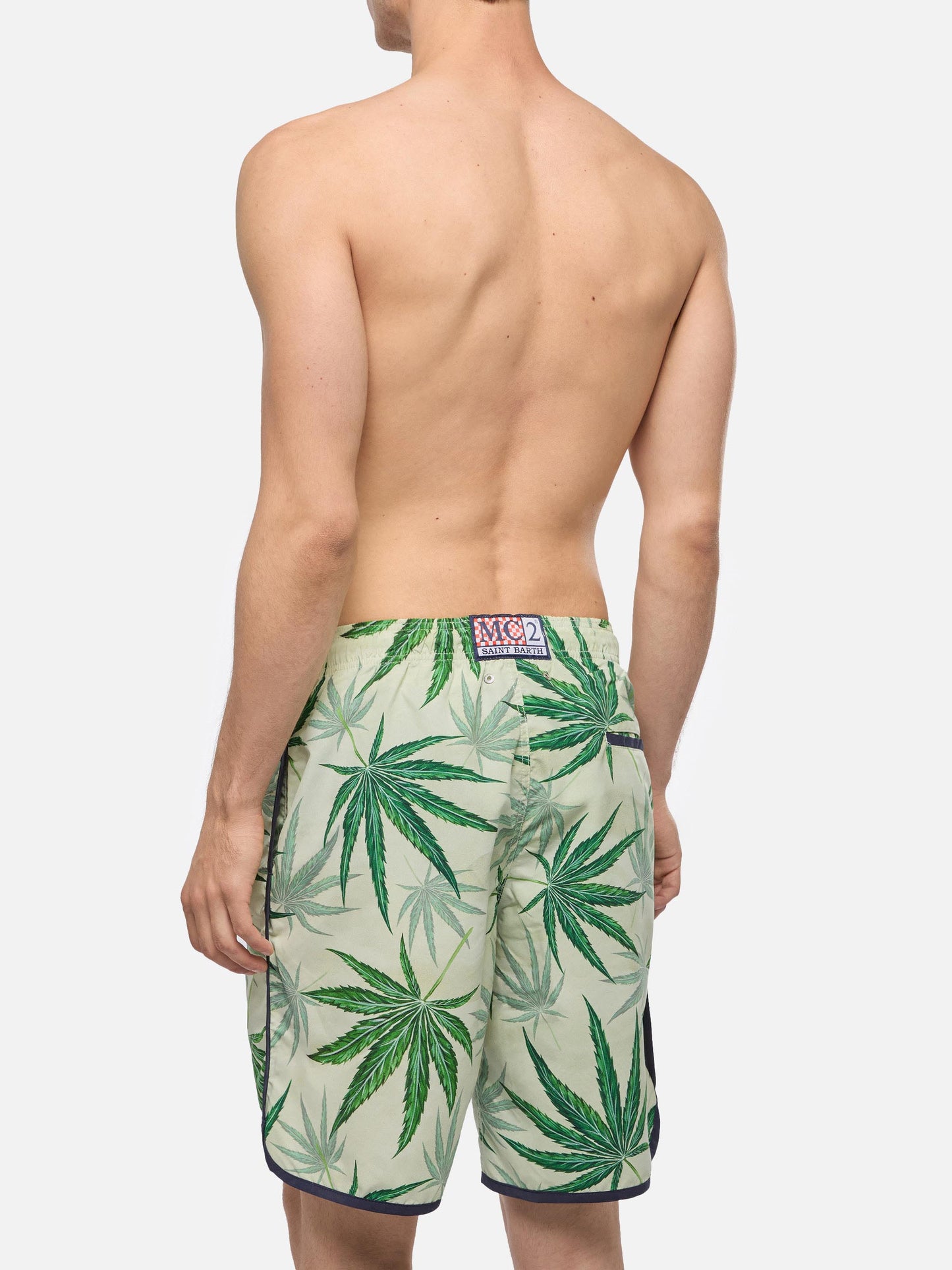 Boardshorts Lanikai with leaves print - MC2 Saint Barth