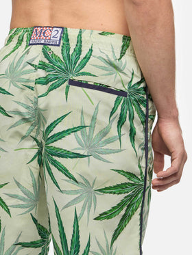 Boardshorts Lanikai with leaves print - MC2 Saint Barth