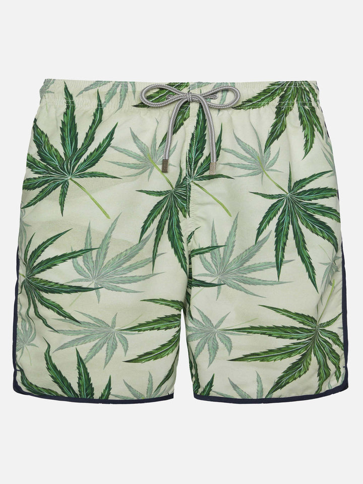 Boardshorts Lanikai with leaves print - MC2 Saint Barth