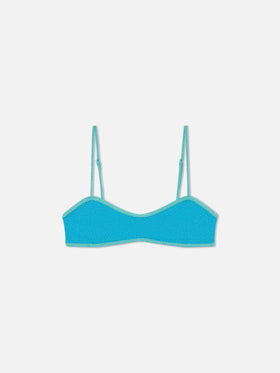 Top de bikini bralette Lurex Laryn con ribetes 