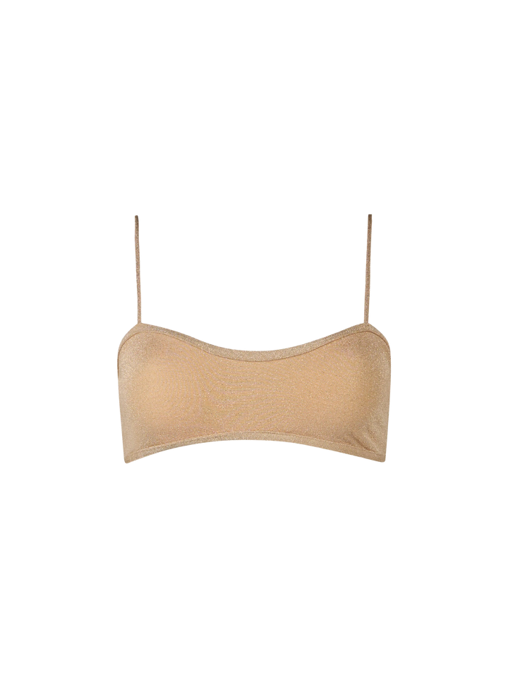 Damen-Badeanzug Laryn mit U-Ausschnitt und Bralette-Oberteil aus Lurex
