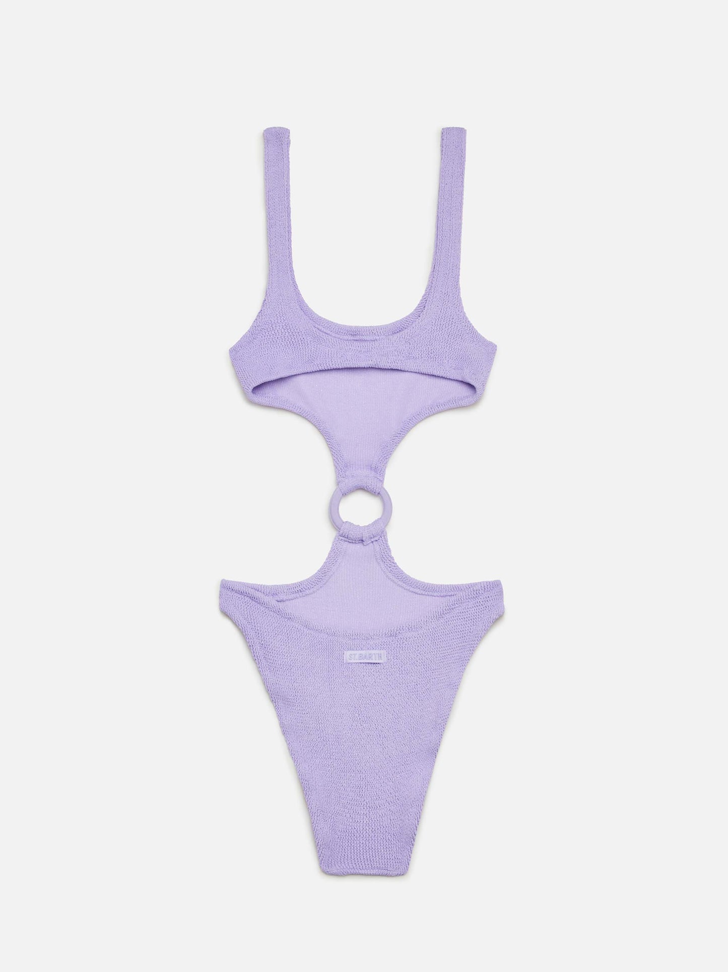 Costume intero cut-out Laurel in crinkle lurex lilla