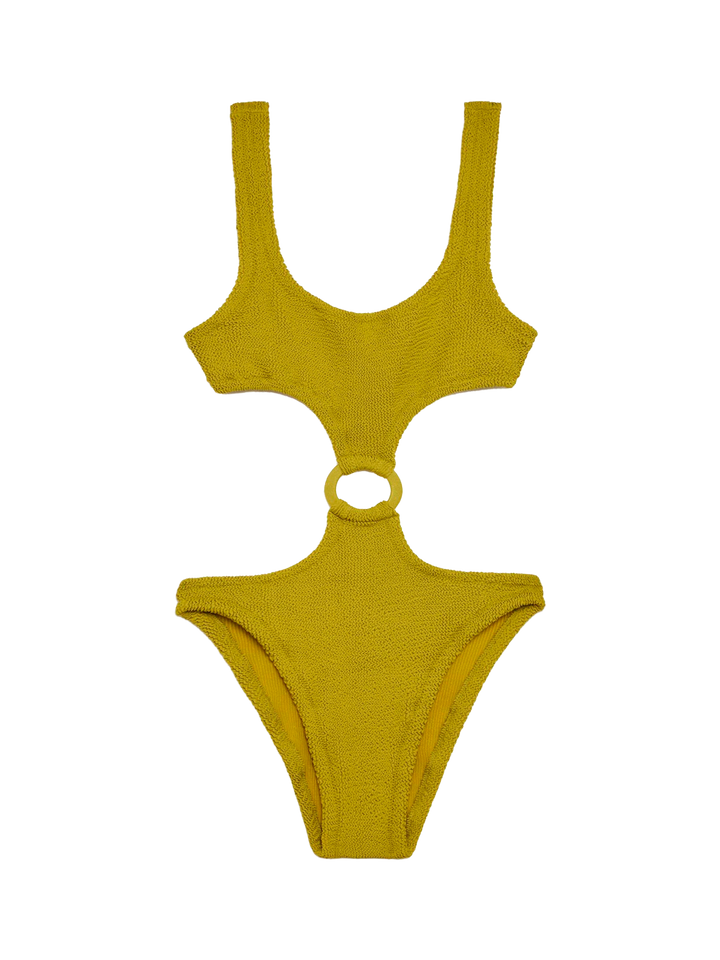 Costume intero cut-out Laurel in crinkle pistacchio