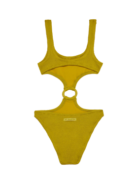 Costume intero cut-out Laurel in crinkle pistacchio