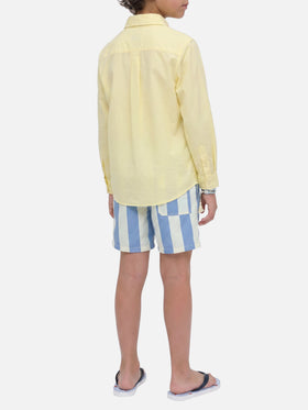 Camisa Chemise Jr amarillo mantequilla en voile de algodón 