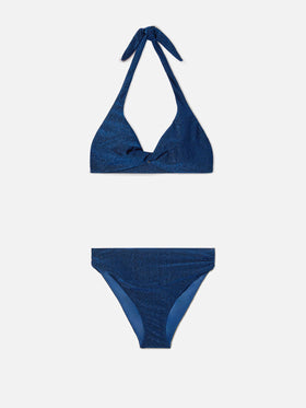 Bikini Leda Sugar blu navy in lurex