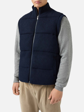 Leeds Knit padded gilet in blue