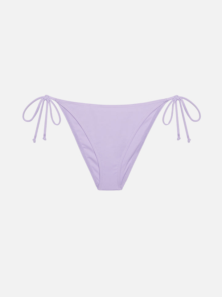 Lilafarbene klassische Badehose „Virgo“ – Lilafarbener Badeanzug mit Triangel-Oberteil „Leah“