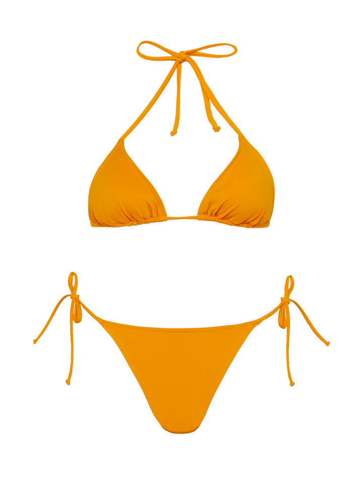 Leah Marielle ochre yellow bikini with triangle top and classic briefs