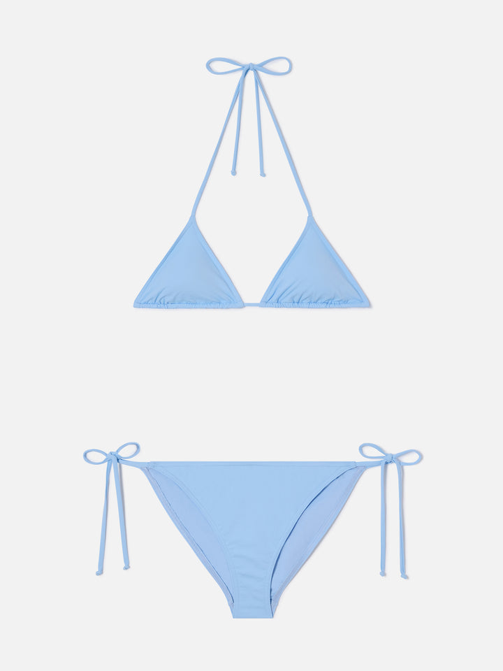 Bikini Leah Virgo triangolo azzurro con laccetti