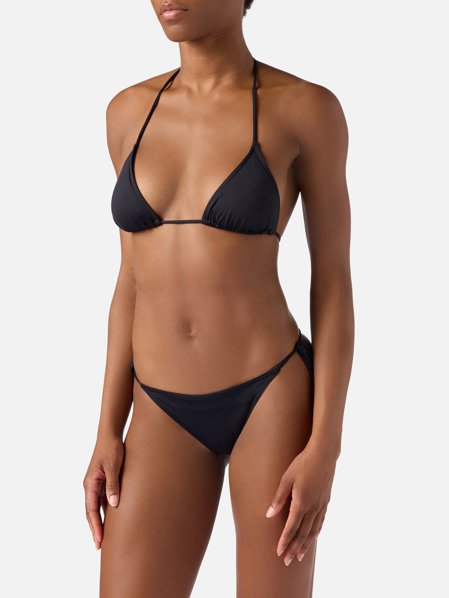 Bikini Leah Marielle triangolo nero con laccetti