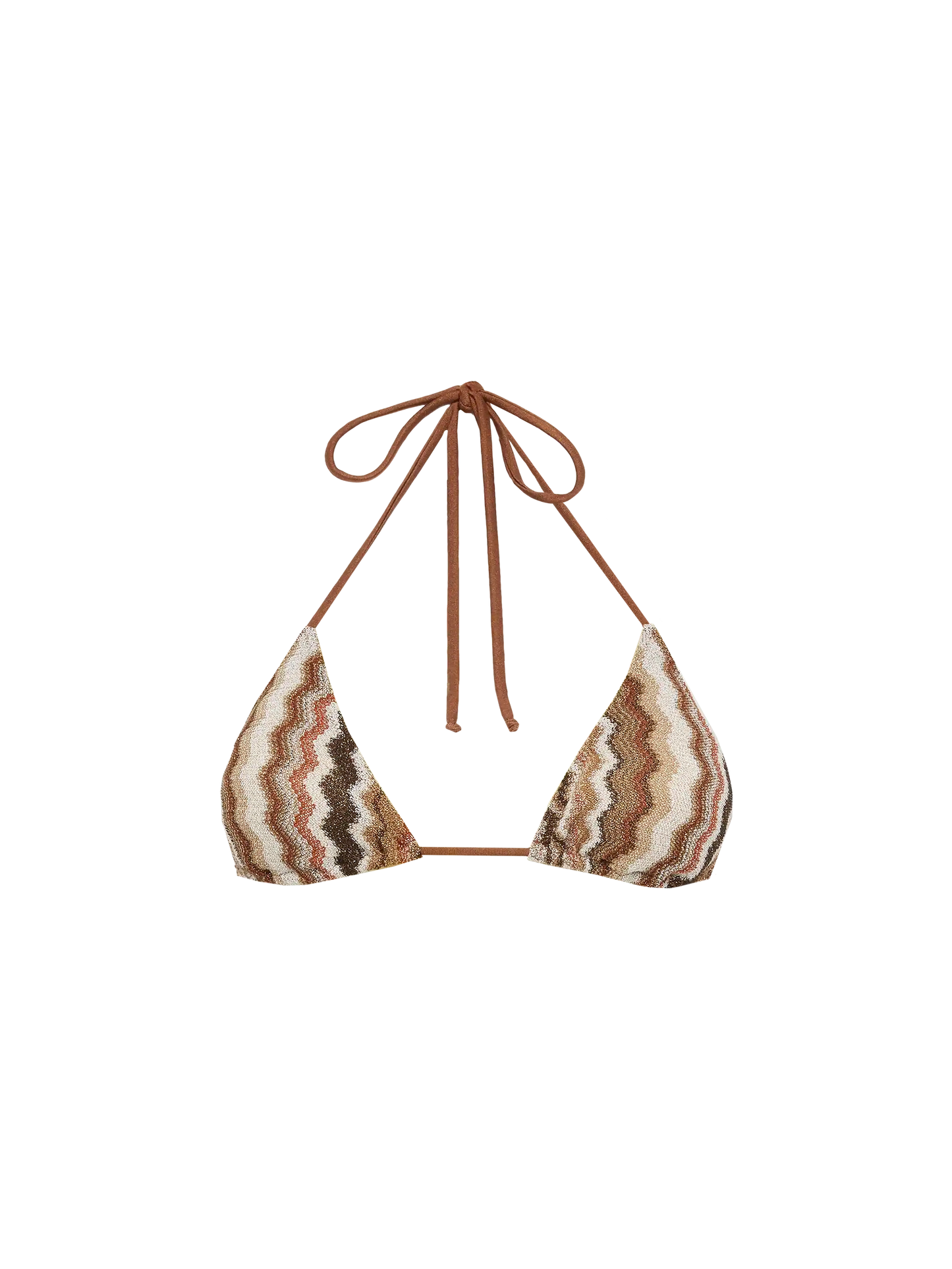 Leah Raschel-Triangel-Top mit Chevron-Muster
