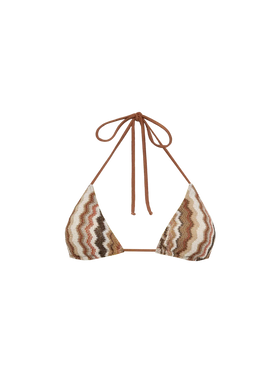 Leah Raschel-Triangel-Top mit Chevron-Muster