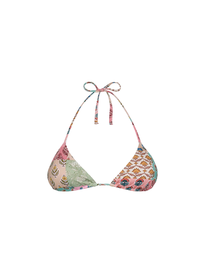 Leah – Badeanzug mit Triangel-Oberteil und Blumen-Patch-Print