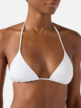 Bikini triangular blanco Leah Naomi con lazos 