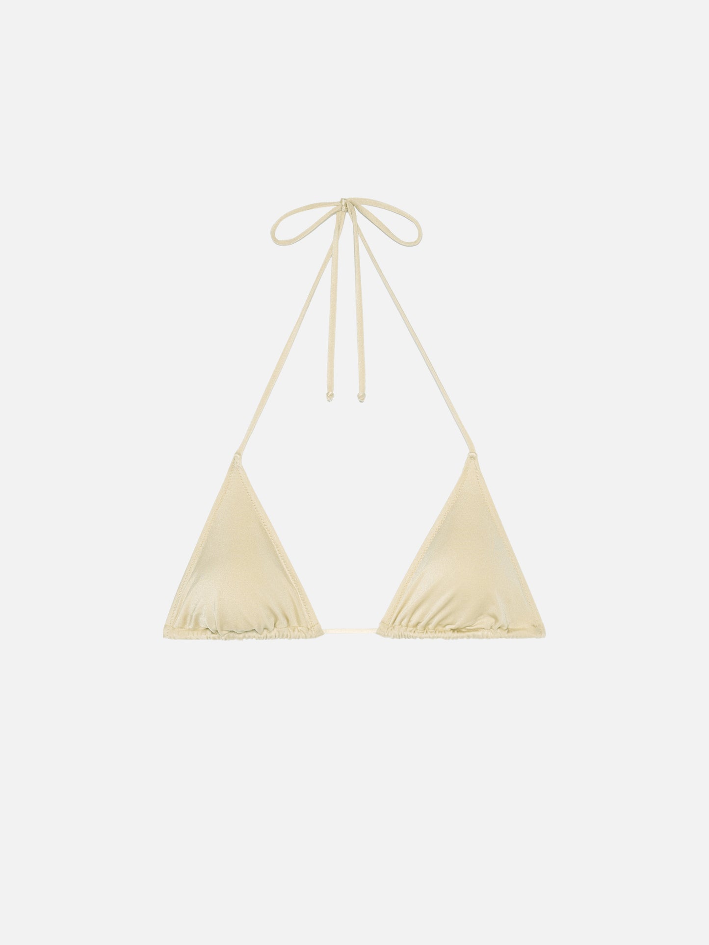 Leah shimmer gold triangle top swimsuit