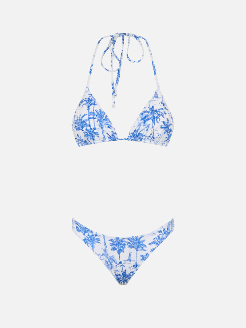 Bikini da donna a triangolo toile de jouy Leah Naomi