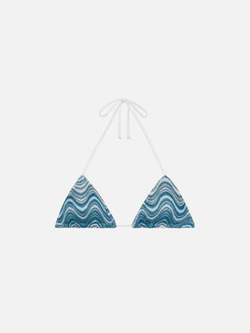 Leah Triangel-Top mit Raschel-Wellenmuster
