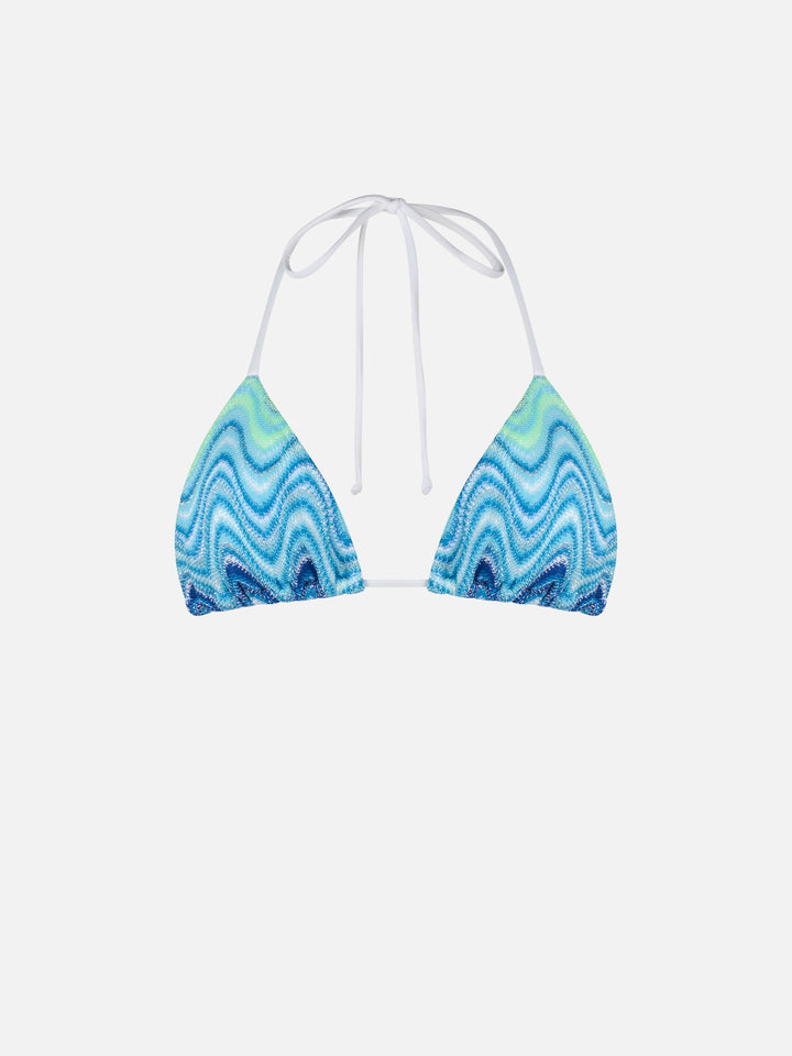 Costume da bagno donna con top a triangolo in maglia raschel Leah