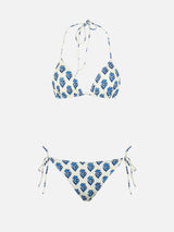 Damen-Dreiecksbikini „Jaipur“ mit Blumenmotiv „Leah Virgo“.