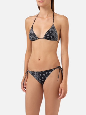Bikini Leah Virgo con estampado bandana negro 