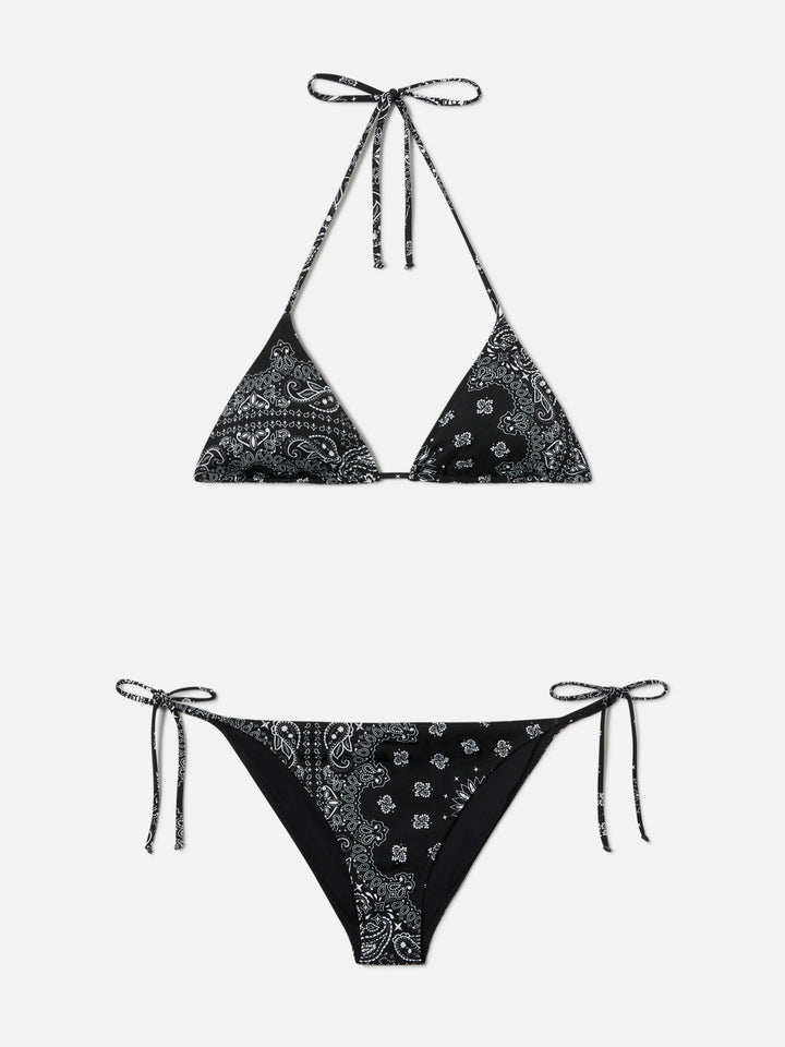 Bikini Leah Virgo con stampa bandana nera