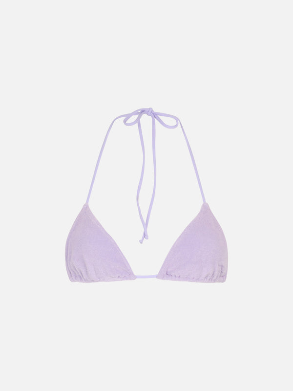Woman lilac terry triangle top swimsuit Leah