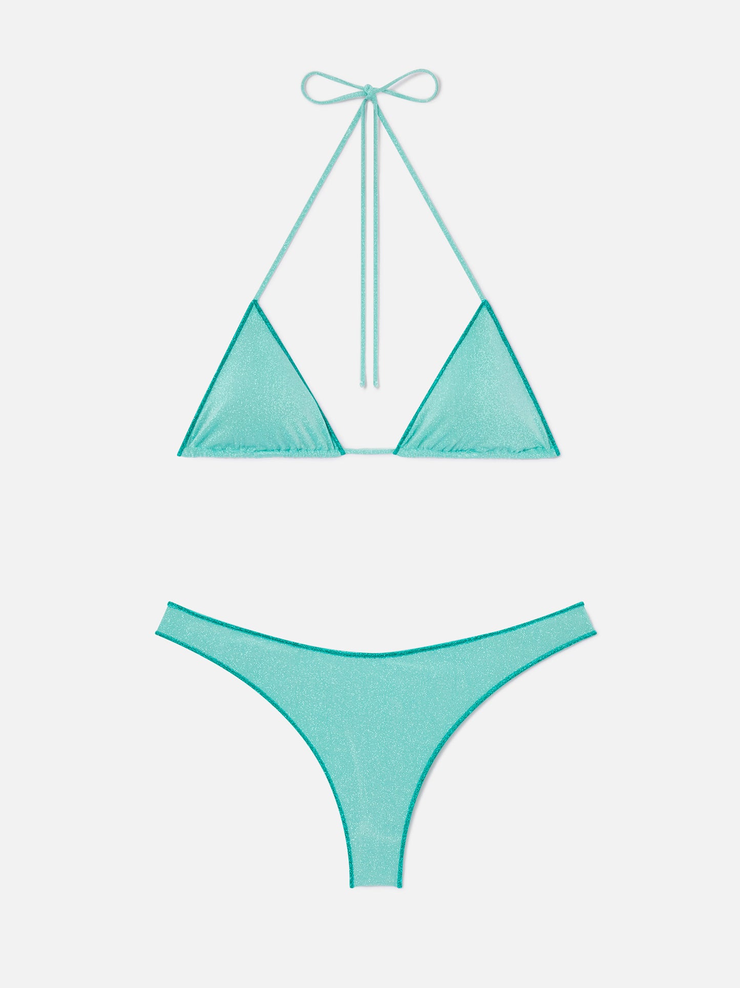 Leah Naomi wassergrüner Lurex-Triangel-Bikini 