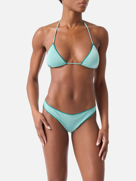 Bikini triangle Leah Naomi en lurex vert d’eau 