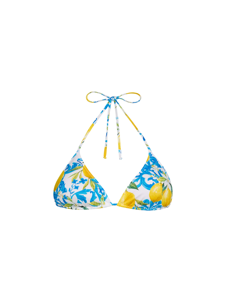 Leah – Badeanzug mit Triangel-Oberteil und Majolika-Print