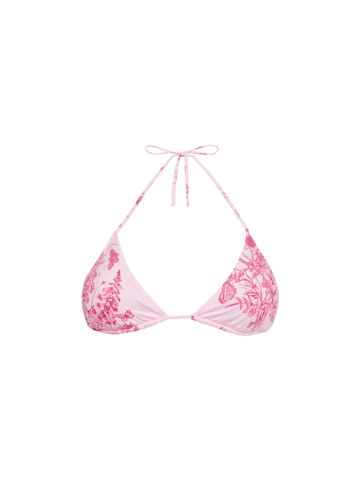 Leah – Badeanzug mit Triangel-Oberteil und Toile-de-Jouy-Print