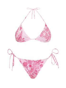 Classic triangle bikini Leah Marielle with toile de jouy print