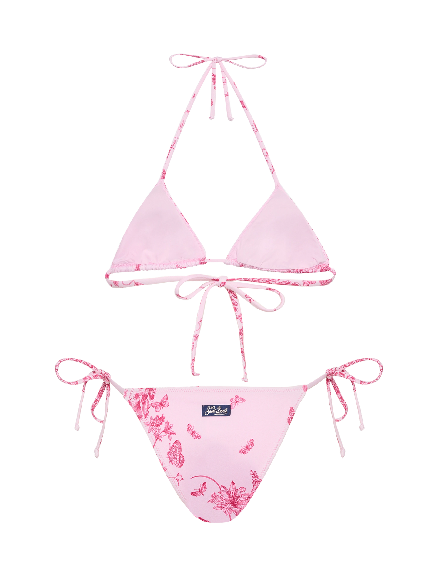 Classic triangle bikini Leah Marielle with toile de jouy print