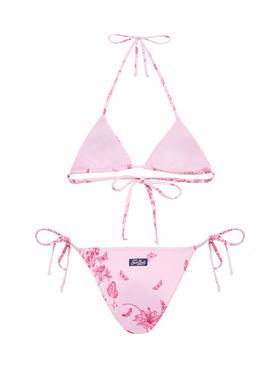 Classic triangle bikini Leah Marielle with toile de jouy print