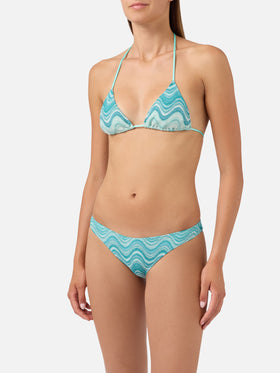 Bikini Leah Naomi in tessuto raschel degradé verde acqua