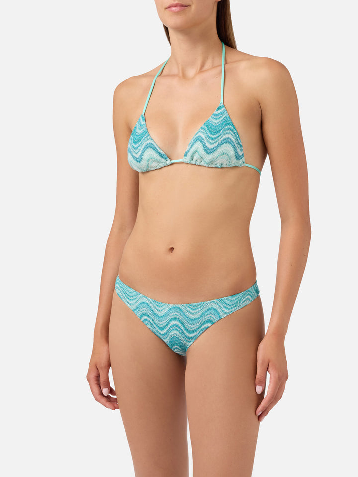Bikini Leah Naomi water green raschel degradé 