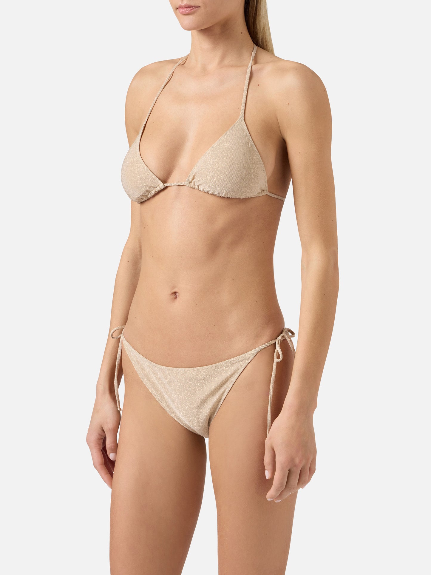 Leah Teen gold lurex triangle bikini