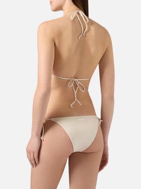 Bikini Leah Teen in tessuto glossy finish con strass zebrati