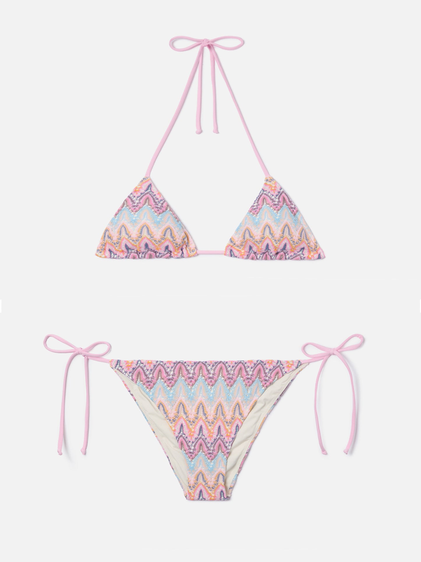 Leah Teen multicolor raschel bikini in shades of pink