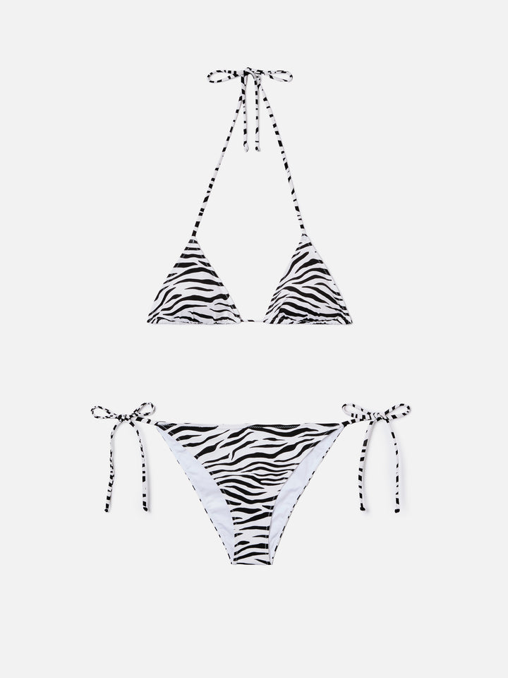 Leah Teen black and white zebra print bikini