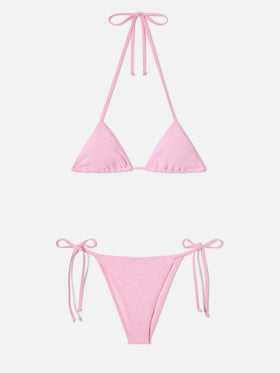 Bikini Leah Marielle String rosa con profili a contrasto