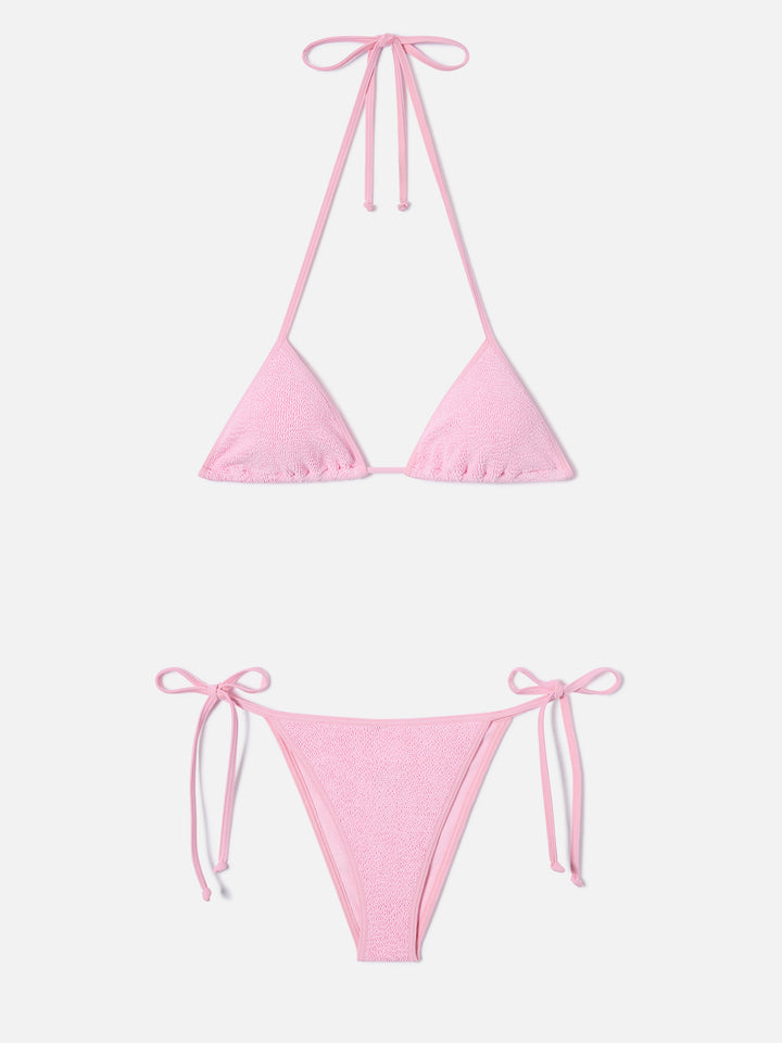 Bikini Leah Marielle String rosa con profili a contrasto