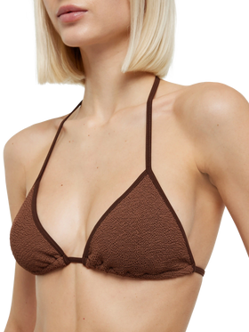 Classic crinkle triangle bikini Leah Norah in brown
