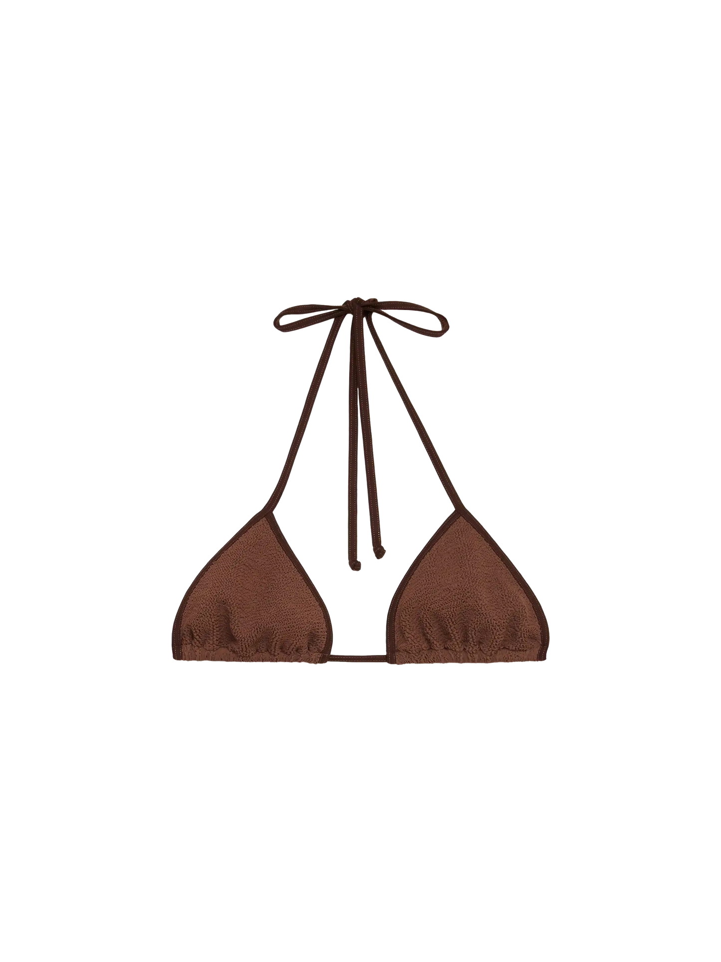 Leah brown crinkle triangle top