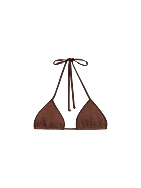 Leah brown crinkle triangle top