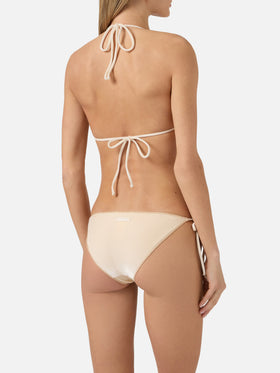Bikini Leah Virgo Overlock in velluto oro