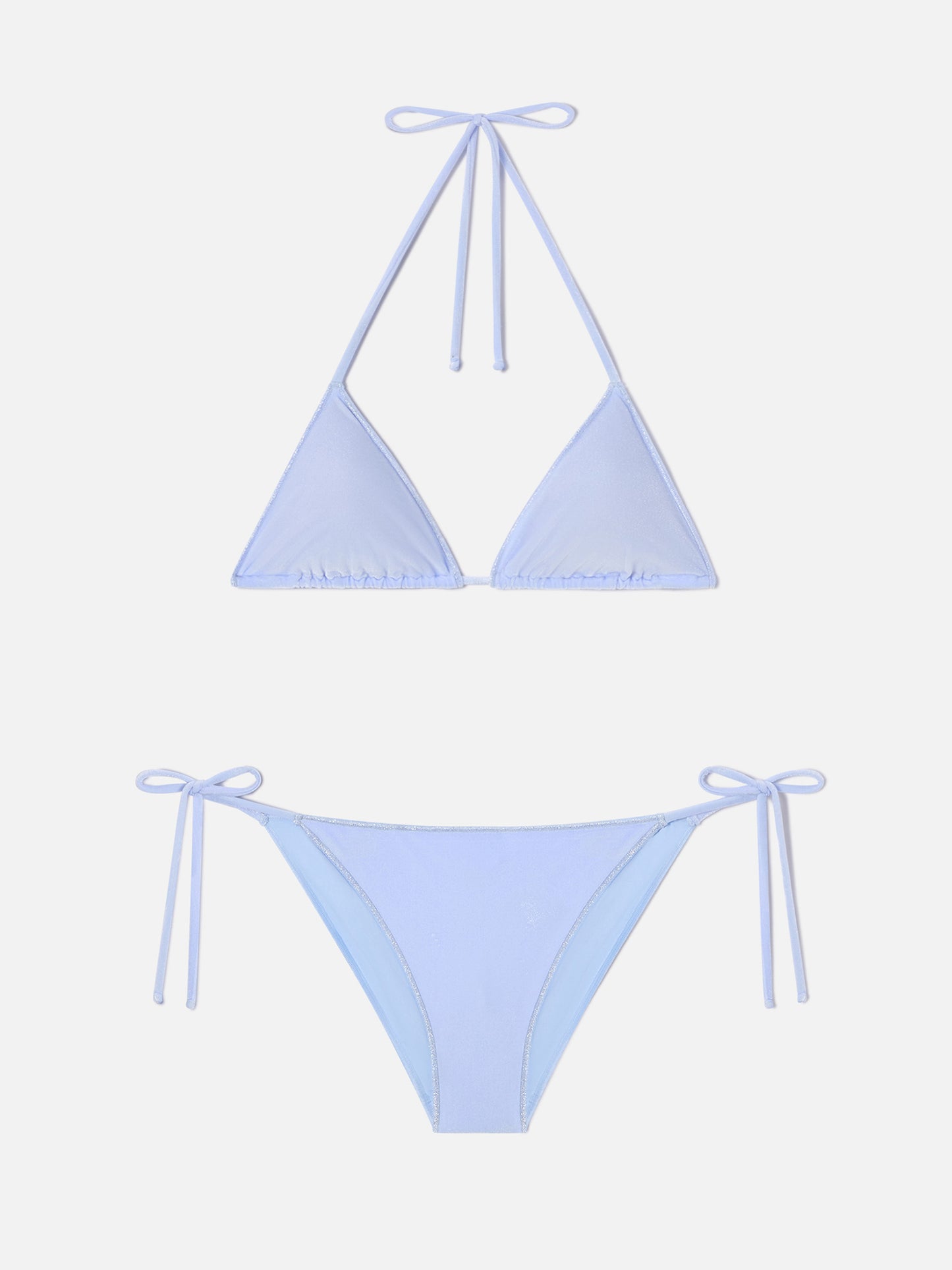 Bikini Leah Virgo Overlock en terciopelo azul claro 