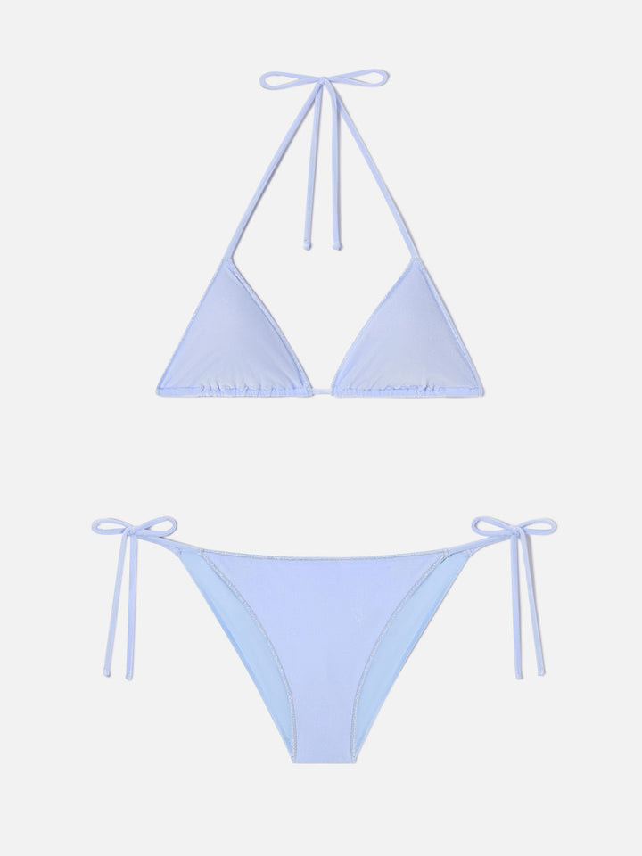 Bikini Leah Virgo Overlock en velours bleu clair 